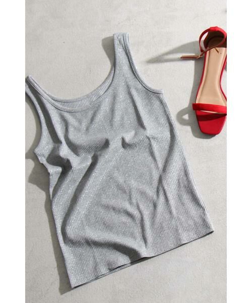 ＊＊N.Natural Beauty Basic / エヌ ナチュラルビューティーベーシック カットソー | ラメタンクトップ（グレー）