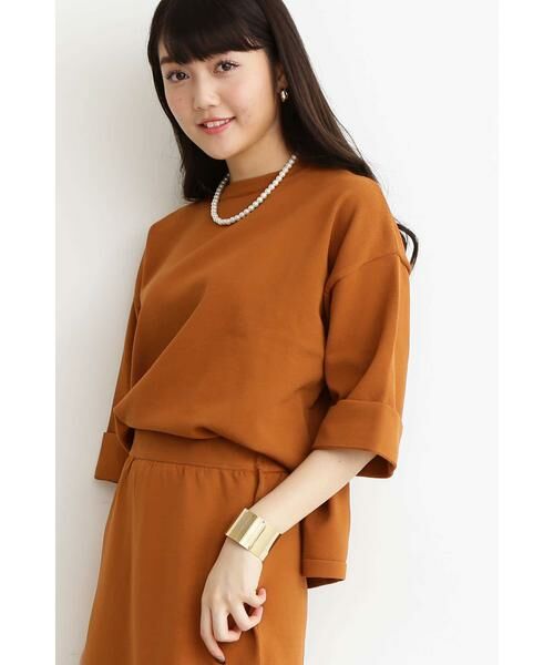 ＊＊N.Natural Beauty Basic / エヌ ナチュラルビューティーベーシック ニット・セーター | ポリエステルヤーンニットセットアップ　ニット（オレンジ）