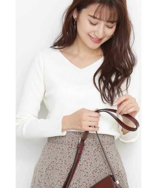 ＊＊N.Natural Beauty Basic / エヌ ナチュラルビューティーベーシック ニット・セーター | 総針Vネックニット（オフ）