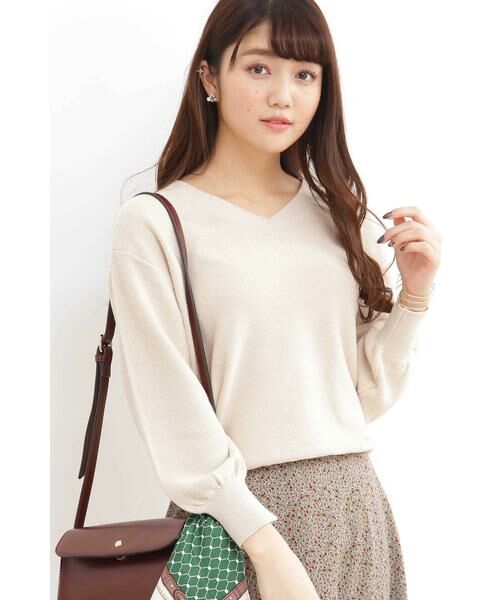 ＊＊N.Natural Beauty Basic / エヌ ナチュラルビューティーベーシック ニット・セーター | ガーターVネックフォルムニット（オフ）