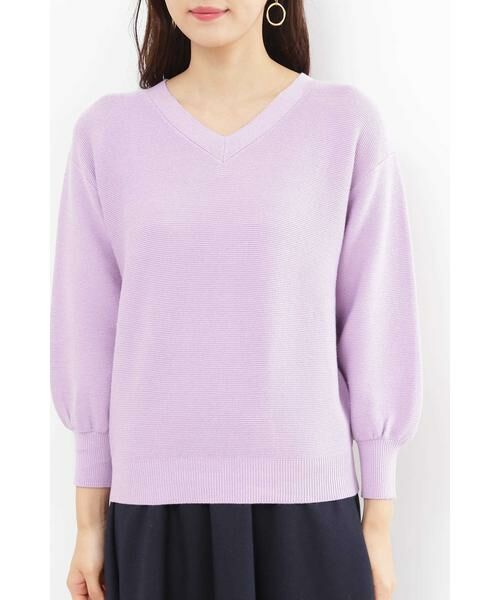 ＊＊N.Natural Beauty Basic / エヌ ナチュラルビューティーベーシック ニット・セーター | ガーターVネックフォルムニット | 詳細24