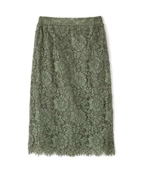 ＊＊N.Natural Beauty Basic / エヌ ナチュラルビューティーベーシック スカート | レースミモレスカート（カーキ1）