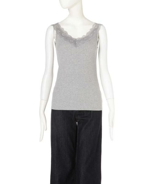 ＊＊N.Natural Beauty Basic / エヌ ナチュラルビューティーベーシック カットソー | リブインナーレース付きVネックキャミソール | 詳細3