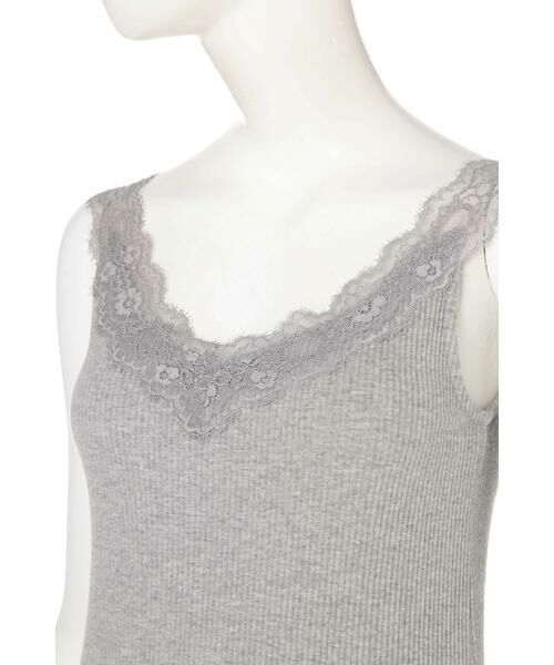 ＊＊N.Natural Beauty Basic / エヌ ナチュラルビューティーベーシック カットソー | リブインナーレース付きVネックキャミソール | 詳細6