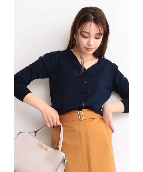 ＊＊N.Natural Beauty Basic / エヌ ナチュラルビューティーベーシック カーディガン・ボレロ | メタル釦カーディガン（ネイビー）