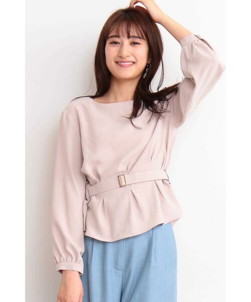 ＊＊N.Natural Beauty Basic / エヌ ナチュラルビューティーベーシック シャツ・ブラウス | ウエストタックペプラムブラウス（ベージュ）