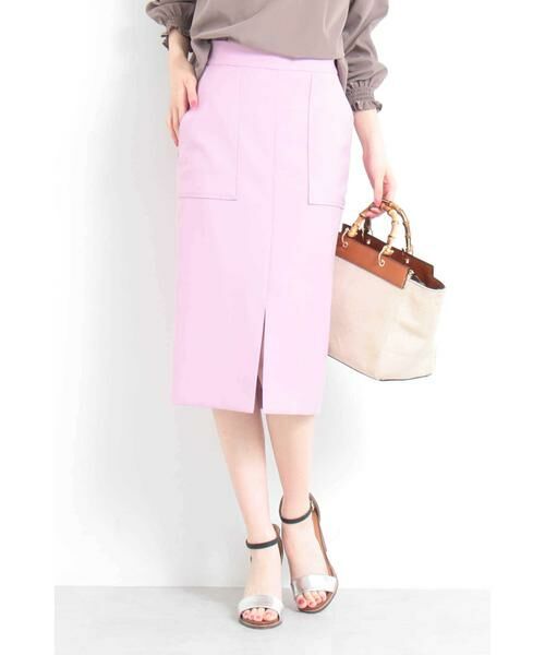 ＊＊N.Natural Beauty Basic / エヌ ナチュラルビューティーベーシック スカート | フロントスリットスカート（ピンク）