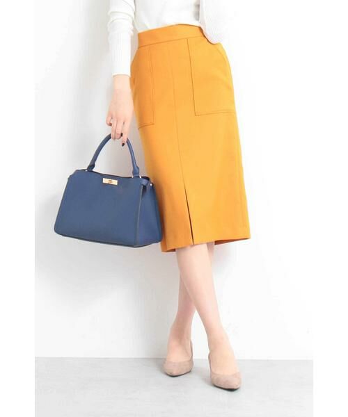 ＊＊N.Natural Beauty Basic / エヌ ナチュラルビューティーベーシック スカート | フロントスリットスカート（イエロー）