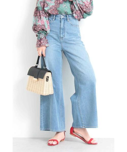 ＊＊N.Natural Beauty Basic / エヌ ナチュラルビューティーベーシック パンツ | パラツォデニム（ライトブルー）