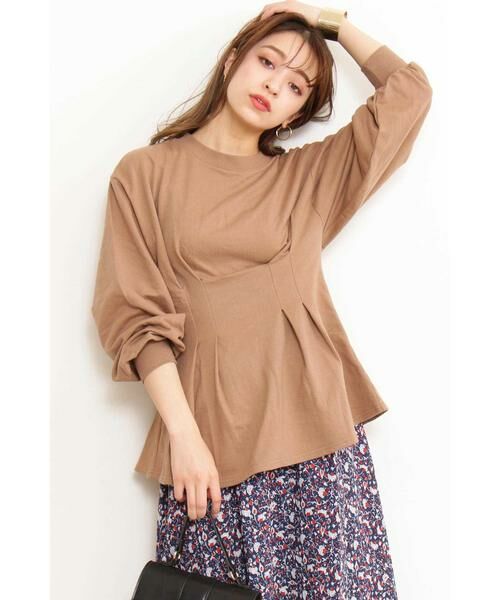 ＊＊N.Natural Beauty Basic / エヌ ナチュラルビューティーベーシック カットソー | ペプラムカットソー（ベージュ）