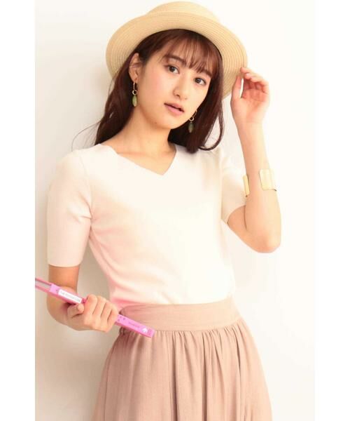 ＊＊N.Natural Beauty Basic / エヌ ナチュラルビューティーベーシック ニット・セーター | 総針コンパクトVネックニット（オフ）