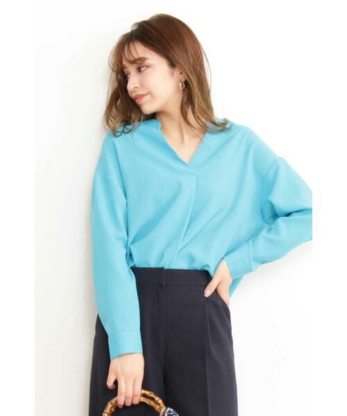 ＊＊N.Natural Beauty Basic / エヌ ナチュラルビューティーベーシック シャツ・ブラウス | ドライポプリンシャツ（ターコイスブルー1）