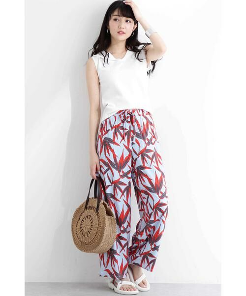 ＊＊N.Natural Beauty Basic / エヌ ナチュラルビューティーベーシック パンツ | リーフプリントリラックスパンツ | 詳細2