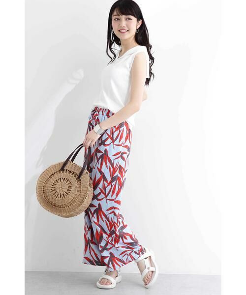 ＊＊N.Natural Beauty Basic / エヌ ナチュラルビューティーベーシック パンツ | リーフプリントリラックスパンツ | 詳細3