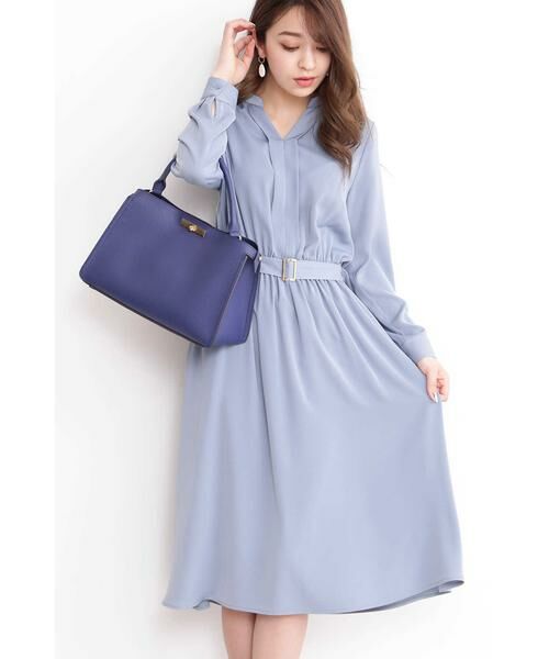 ＊＊N.Natural Beauty Basic / エヌ ナチュラルビューティーベーシック ワンピース | ダブルカラーワンピース（ブルー）