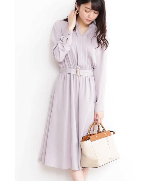 ＊＊N.Natural Beauty Basic / エヌ ナチュラルビューティーベーシック ワンピース | ダブルカラーワンピース（グレー）