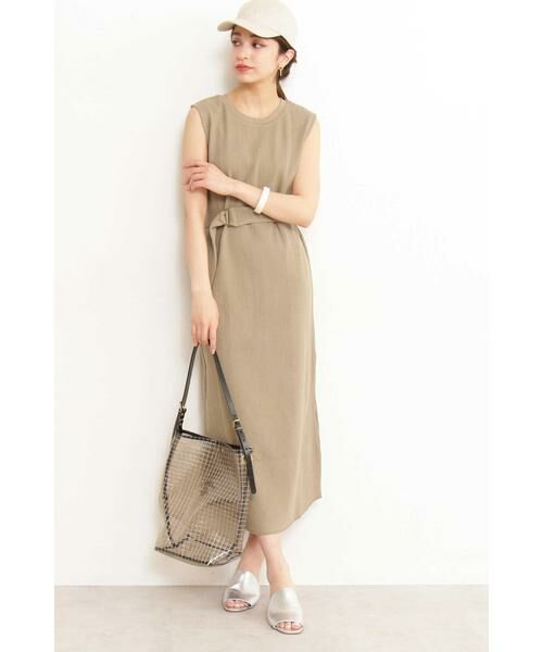 ＊＊N.Natural Beauty Basic / エヌ ナチュラルビューティーベーシック ワンピース | ランダムワッフルワンピース（カーキ）