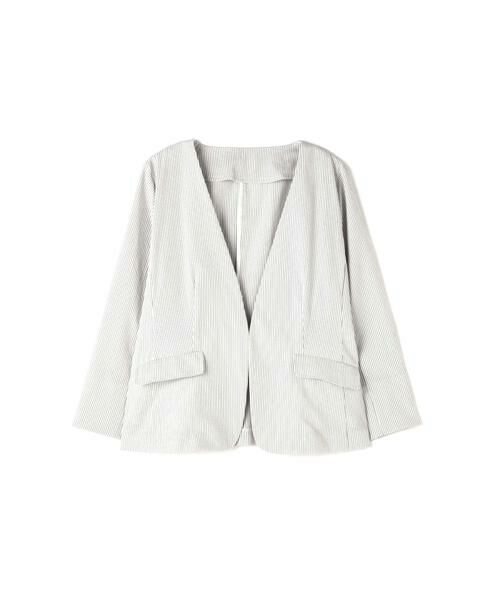 ＊＊N.Natural Beauty Basic / エヌ ナチュラルビューティーベーシック テーラードジャケット | シアーサッカーノーカラージャケット | 詳細16