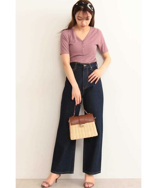 ＊＊N.Natural Beauty Basic / エヌ ナチュラルビューティーベーシック カットソー | テレコボーダーヘンリーネックTシャツ | 詳細7