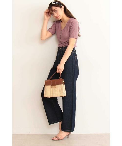 ＊＊N.Natural Beauty Basic / エヌ ナチュラルビューティーベーシック カットソー | テレコボーダーヘンリーネックTシャツ | 詳細8