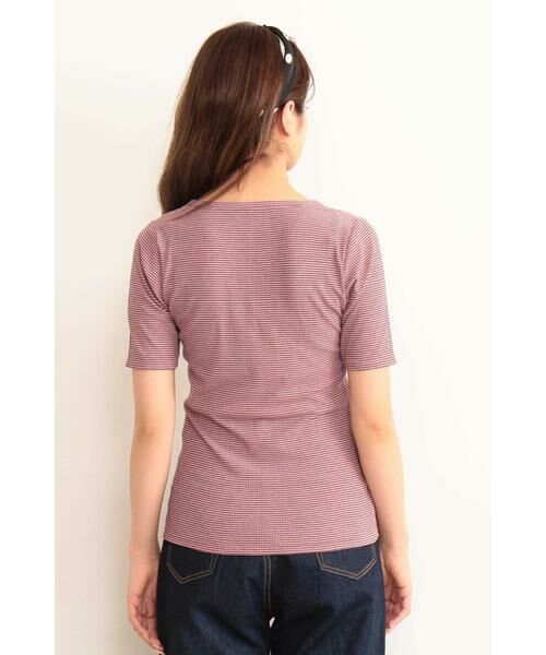 ＊＊N.Natural Beauty Basic / エヌ ナチュラルビューティーベーシック カットソー | テレコボーダーヘンリーネックTシャツ | 詳細12