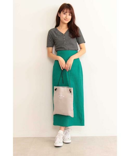 ＊＊N.Natural Beauty Basic / エヌ ナチュラルビューティーベーシック カットソー | テレコボーダーヘンリーネックTシャツ | 詳細16