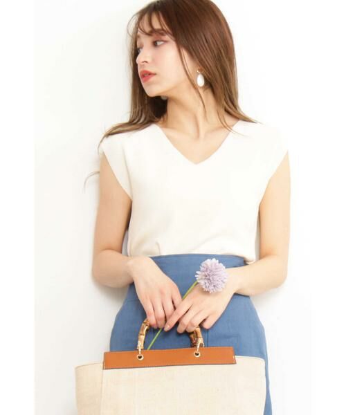 ＊＊N.Natural Beauty Basic / エヌ ナチュラルビューティーベーシック ニット・セーター | 総針ノースリーブVネックニット（オフ）