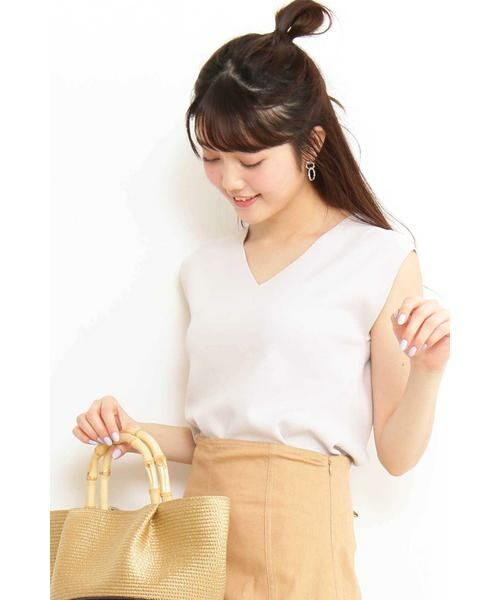 ＊＊N.Natural Beauty Basic / エヌ ナチュラルビューティーベーシック ニット・セーター | 総針ノースリーブVネックニット（グレー）