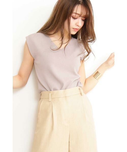 ＊＊N.Natural Beauty Basic / エヌ ナチュラルビューティーベーシック ニット・セーター | 総針ノースリーブVネックニット（ベージュ）