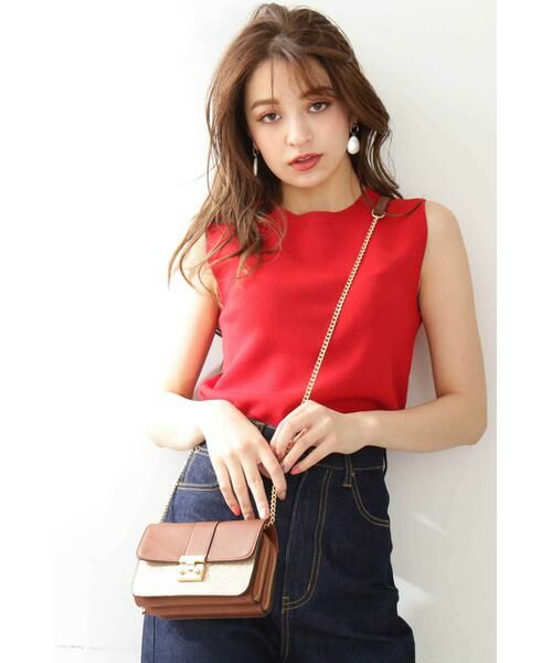 ＊＊N.Natural Beauty Basic / エヌ ナチュラルビューティーベーシック ニット・セーター | ミラノリブノースリーブニット（レッド）