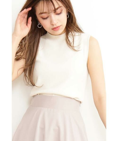 ＊＊N.Natural Beauty Basic / エヌ ナチュラルビューティーベーシック ニット・セーター | 総針ノースリーブハイネックニット（オフ）