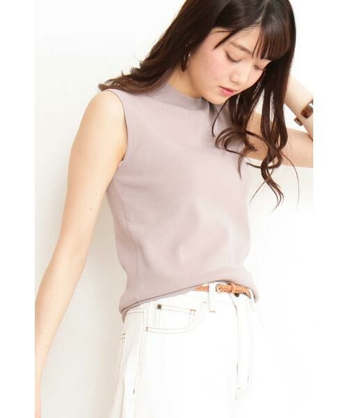 ＊＊N.Natural Beauty Basic / エヌ ナチュラルビューティーベーシック ニット・セーター | 総針ノースリーブハイネックニット（ベージュ）