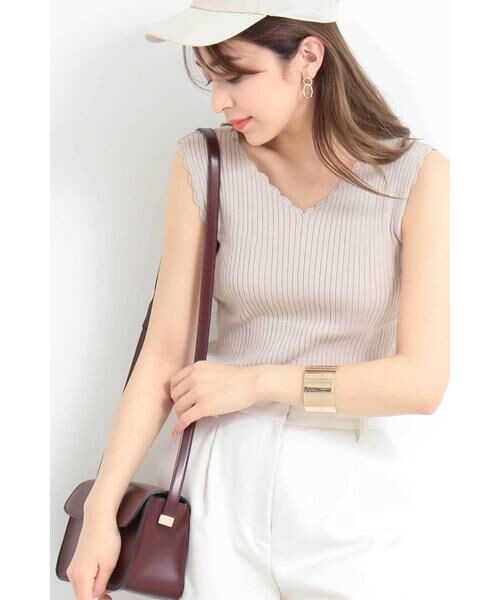 ＊＊N.Natural Beauty Basic / エヌ ナチュラルビューティーベーシック ニット・セーター | エジングノースリーブニット（ベージュ）