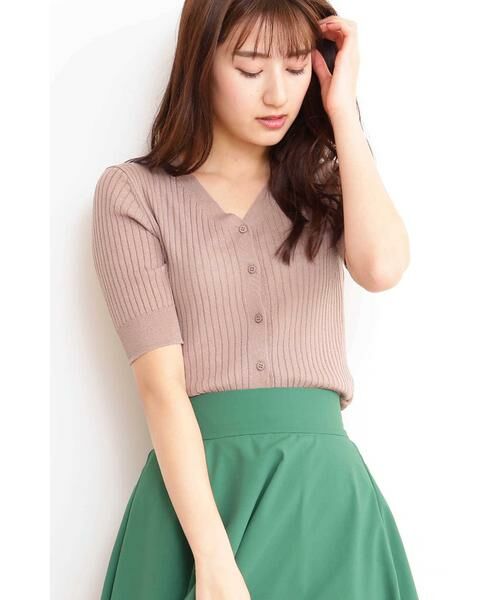 ＊＊N.Natural Beauty Basic / エヌ ナチュラルビューティーベーシック カーディガン・ボレロ | ドライタッチVネックリブニットカーディガン（グレー）