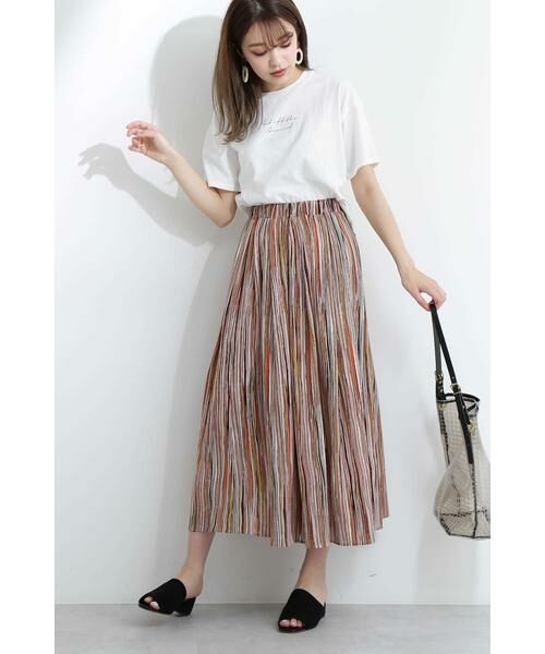 ＊＊N.Natural Beauty Basic / エヌ ナチュラルビューティーベーシック スカート | マルチストライプマキシスカート | 詳細7