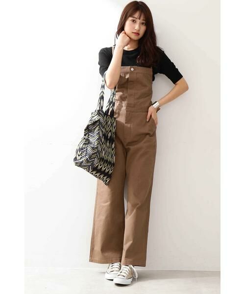 ＊＊N.Natural Beauty Basic / エヌ ナチュラルビューティーベーシック ワンピース | バックレースアップサロペット（ブラウン）