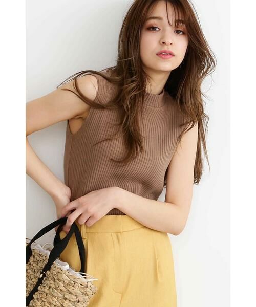 ＊＊N.Natural Beauty Basic / エヌ ナチュラルビューティーベーシック カットソー | ワイドリブノースリーブカットソー（ベージュ）