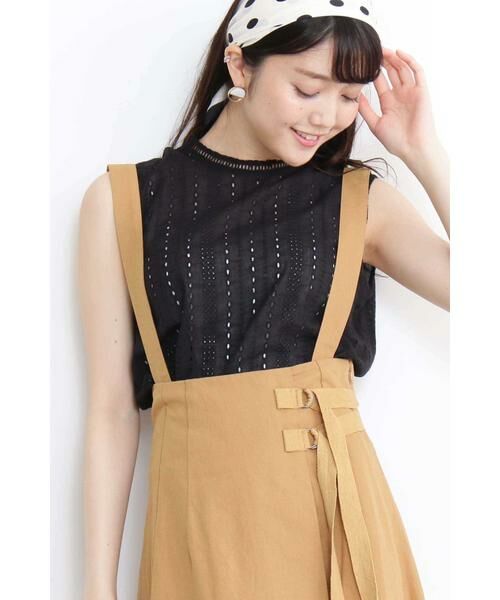 ＊＊N.Natural Beauty Basic / エヌ ナチュラルビューティーベーシック シャツ・ブラウス | コットンレースノースリーブブラウス（ブラック）