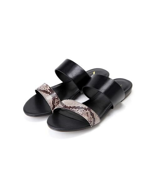 ＊＊N.Natural Beauty Basic / エヌ ナチュラルビューティーベーシック サンダル | コンビフラットサンダル（パイソン1）