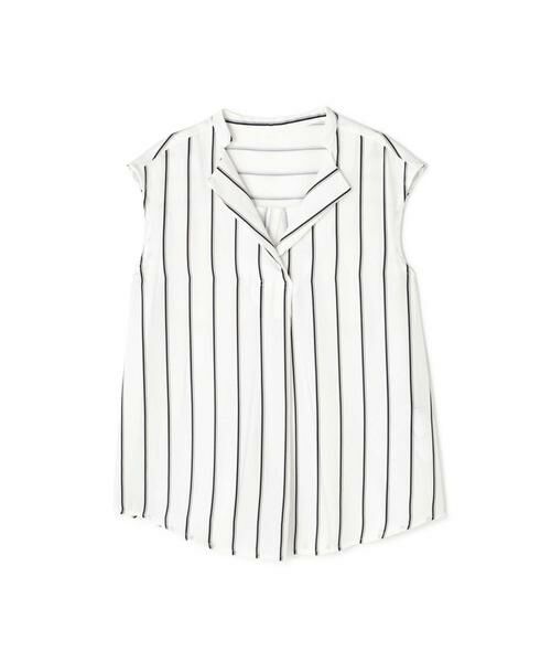 ＊＊N.Natural Beauty Basic / エヌ ナチュラルビューティーベーシック シャツ・ブラウス | ガルーダツイルシャツ オープンカラー（オフストライプ1）