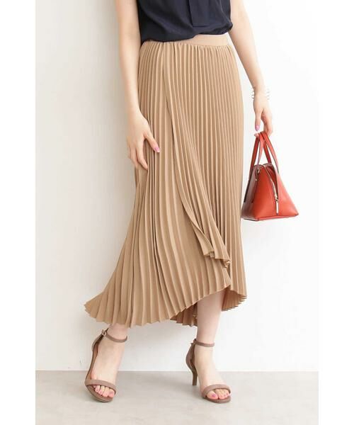 ＊＊N.Natural Beauty Basic / エヌ ナチュラルビューティーベーシック スカート | イレギュラーヘムプリーツスカート（ベージュ）