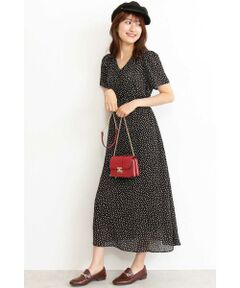ドットウエストシャーリングワンピース