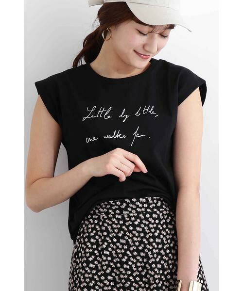 ＊＊N.Natural Beauty Basic / エヌ ナチュラルビューティーベーシック カットソー | メッセージＴシャツ（ブラック）