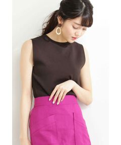 ミラノリブノースリーブニット