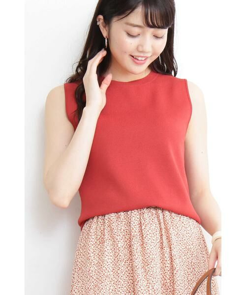 ＊＊N.Natural Beauty Basic / エヌ ナチュラルビューティーベーシック ニット・セーター | ミラノリブノースリーブニット（オレンジ）