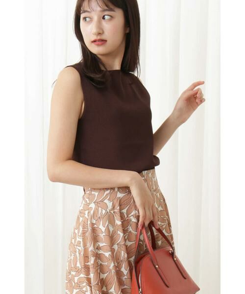 ＊＊N.Natural Beauty Basic / エヌ ナチュラルビューティーベーシック ニット・セーター | ミラノリブノースリーブニット（ブラウン）