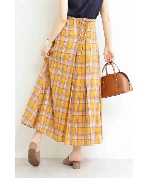 ナチュラルビューティーベーシック バックレースアップマキシスカート 編み上げ セール】 バックレースアップマキシスカート （スカート