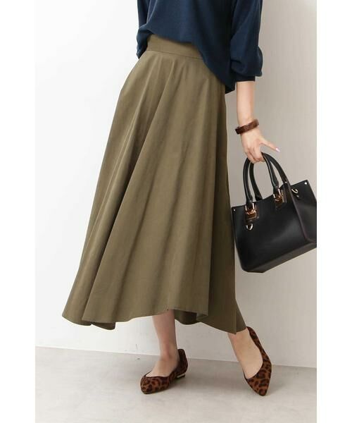 ＊＊N.Natural Beauty Basic / エヌ ナチュラルビューティーベーシック スカート | カラーイレヘムスカート（カーキ）