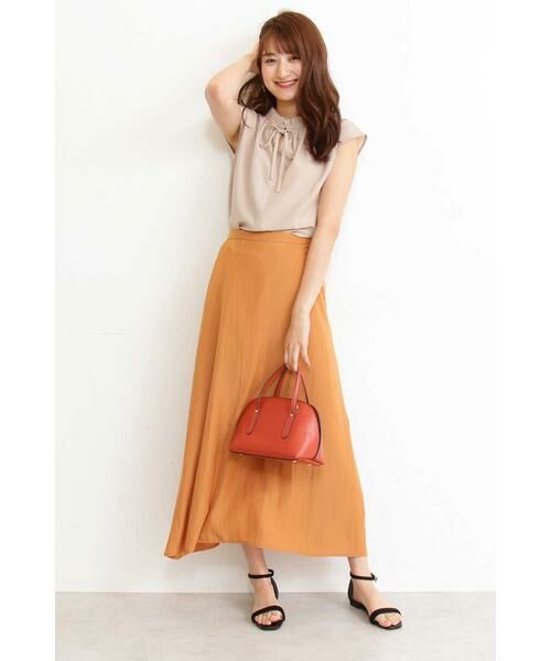 ＊＊N.Natural Beauty Basic / エヌ ナチュラルビューティーベーシック スカート | パウダーサテンマキシスカート | 詳細3