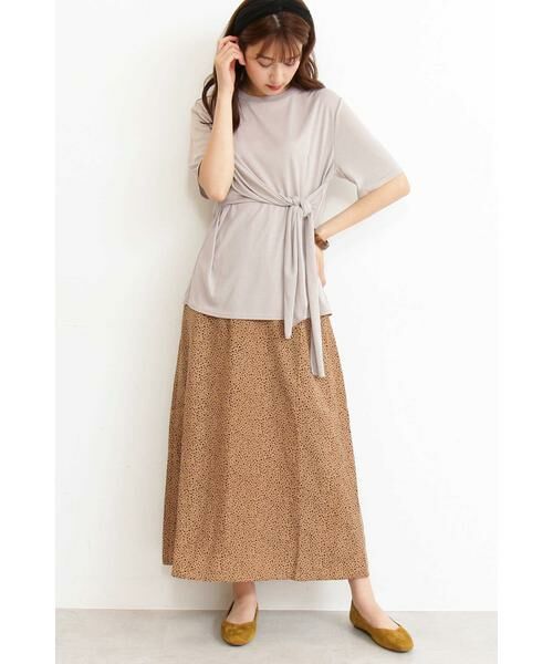 ＊＊N.Natural Beauty Basic / エヌ ナチュラルビューティーベーシック スカート | ツートーンドットAラインマキシスカート | 詳細3
